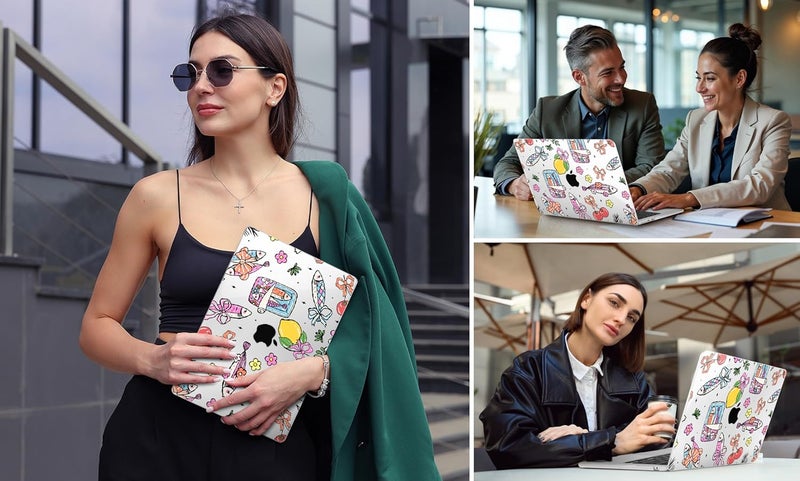 DONGKE for M4 MacBook Air 13.6 Inch Case 2025 2024 2023 2022 Model A3240 A3113 A2681 M3 M2 Chip, Plastic Hard Shell Case Cover with Touch ID for MacBook Air 13 Inch M4 - Sardine - Image 3